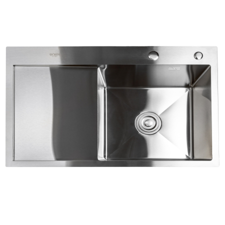 Chiuveta Bucatarie Inox alimentar SUS304 BOHM BH7849RS Satin 780x490x220 mm [4]