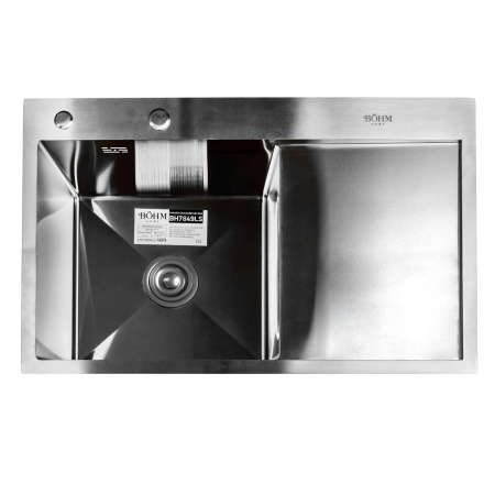 Chiuveta de bucatarie din inox alimentar SUS304 - BOHM BH7849LS SATIN 780 × 490 × 220 mm [3]