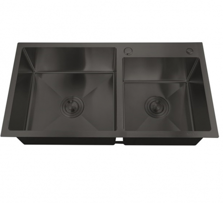 Instalatii sanitare - Chiuveta de bucatarie din inox MIXXUS HM7849D-215 NANO-BLACK (3.0/0.8)