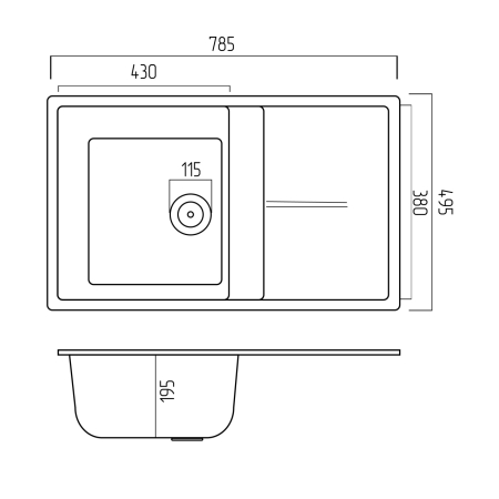 Chiuveta de bucatarie Elefant Premium Selena Alb 785x495mm [1]