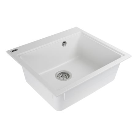 Chiuvetă din compozit de granit pentru bucătărie ELEFANT PREMIUM 5852 VESTA Alb 580 x 518 mm [2]