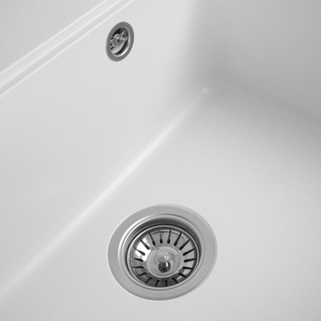 Chiuvetă din compozit de granit pentru bucătărie ELEFANT PREMIUM 5852 VESTA Alb 580 x 518 mm [4]