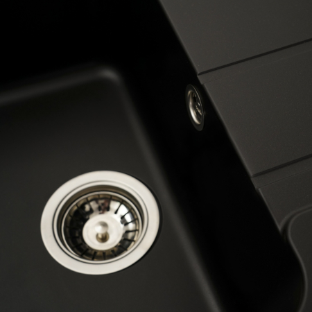 Chiuvetă din compozit de granit pentru bucătărie ELEFANT PREMIUM 7850 VERONA Negru 775 x 495 mm [5]