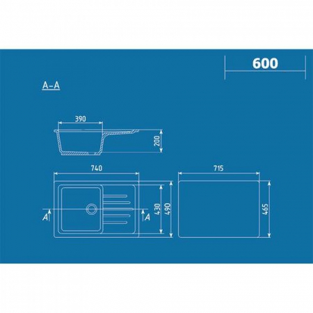 Chiuveta Ulgran U-400-315, roz [2]