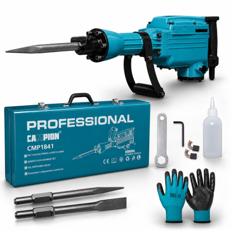 Rotopercutoare - Ciocan Demolator (Picamer) Altai Campion PRO, 3500W, 60J, SDS HEX 65 mm, 1800 Lovituri/Minut, Sistem Anti Vibratii, Valiza Metalica