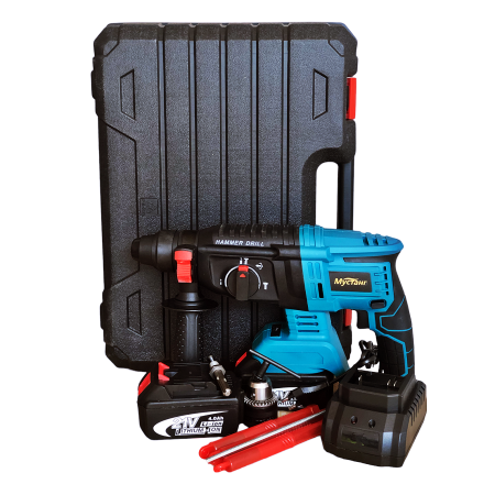 Ciocan rotopercutor cu 2 acumulatori , Mustang , 21 V , 4 AH , 1.9 J , 1150 RPM , 2 Mandrine [1]