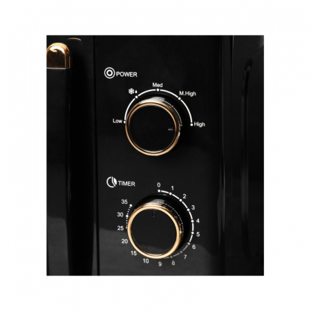 Cuptor cu microunde Oliver Voltz, 700W, 20L, 5 trepte incalzire, Timer, Functie decongelare, Negru/Auriu [7]