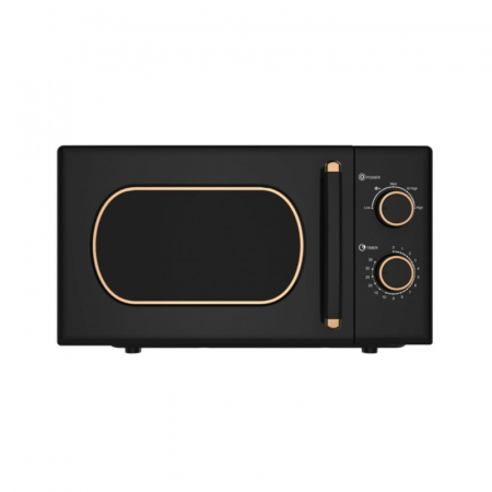 Plite, aragaze, pirostrii, Cuptoare electrice, Microunde - Cuptor cu microunde Oliver Voltz, 700W, 20L, 5 trepte incalzire, Timer, Functie decongelare, Negru/Auriu