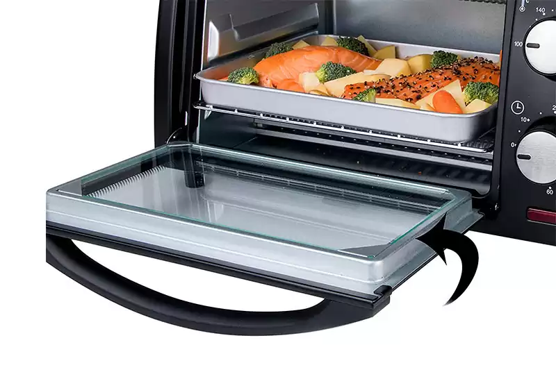 Cuptor electric Zilan ZLN-4328, ROZA, 800W, Capacitate 9L, Temporizator 60 min., Geam Dublu, Negru [1]