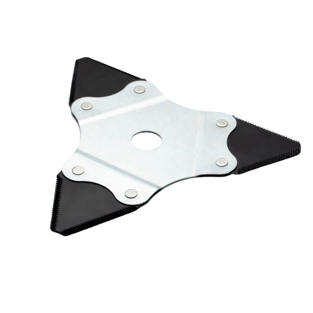 Motocoase & Masini de tuns iarba - Disc de taiere triunghiular pentru motocositoare, 3T, diametru prindere 25.4mm, diametru disc 230mm, lungime muchie de taiere 65mm, grosime lama 2mm, otel tratat termic