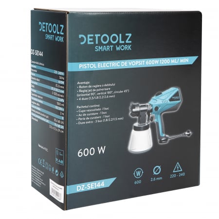 Pistol electric de vopsit Detoolz DZSE144, 600W, 1200 ml/min. [5]
