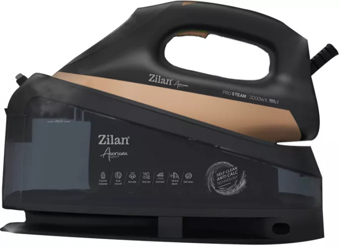 Fier de calcat Aurum cu statie Zilan ZLN4261, 3000W, Oprire automata, Negru/Auriu [0]