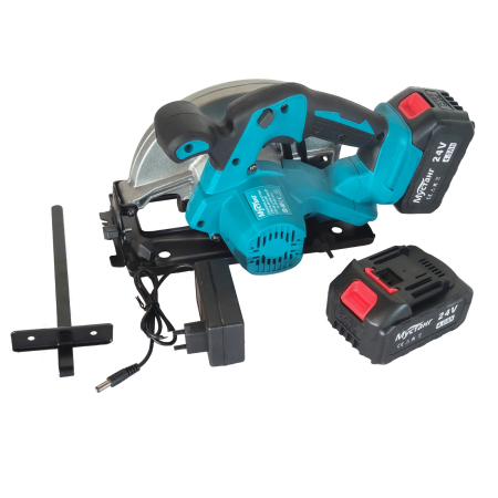 Scule electrice - Fierastrau circular cu 2 acumulator , DDT-MUSTANG , Model nou , disc 185 mm , 2 acumulatori 24 V , 4 Ah