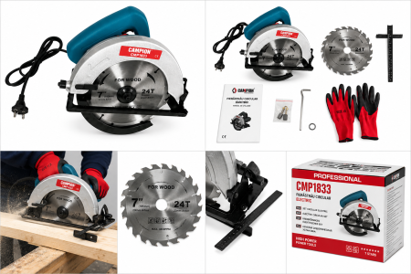 Fierastrau Circular Electric Altai Campion PRO, 3000W, 5000RPM, Disc 185mm/24 dinti, Taiere 65mm, Ghidaj paralel [3]