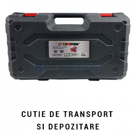 Fierastrau cu lant ( drujba ) pe acumulator Campion, 36V, 6000mAh, lama 30cm, 2 acumulatori, utilizare cu o singura mana, ideala pentru constructii [6]