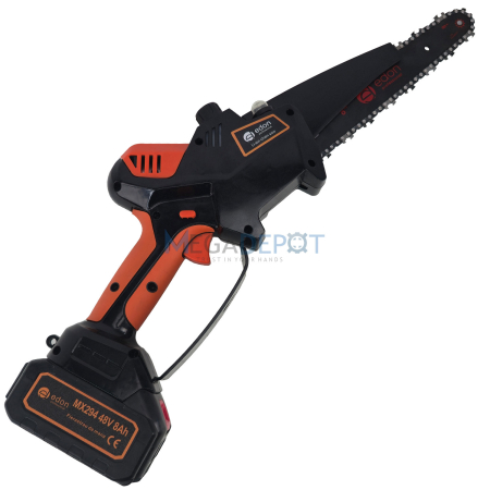 Fierastrau de mana (mini fierastrau) Edon Profesional 48V, 8Ah, Lama 25cm, Iluminare Led, Afisaj LCD, Ungere lant, 2 acumulatori, 2 lanturi, Incarcator, Geanta de transport [2]