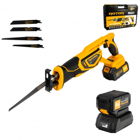 Fierastraie pendulare - Fierastrau tip sabie cu acumulator ROTOR, 21V/3Ah, 750W, 2900RPM, Lama 150mm