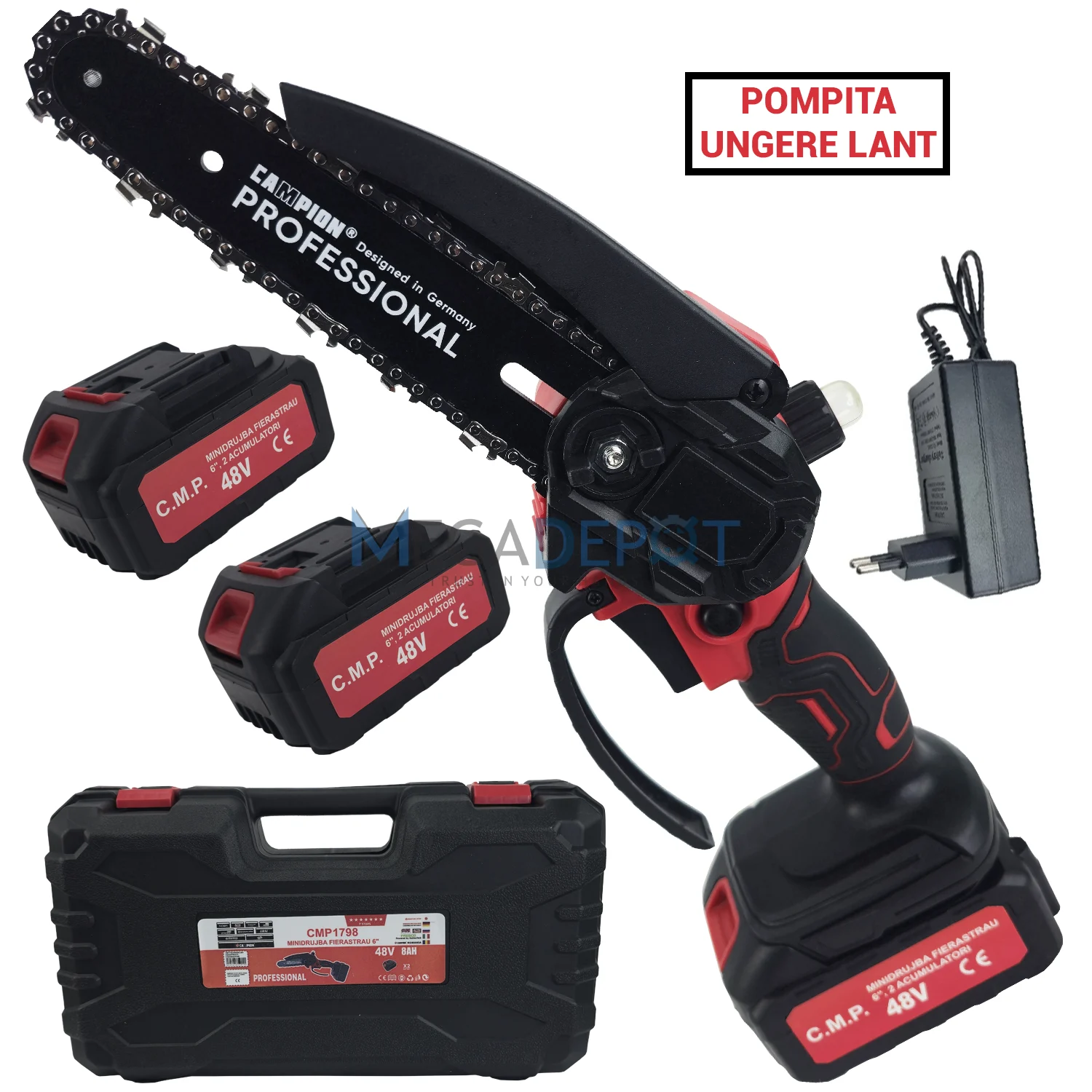 Foarfeca de taiat crengi, pe acumulator, 48V/8Ah, 2 acumulatori, Accesorii incluse, Geanta de Transport [2]