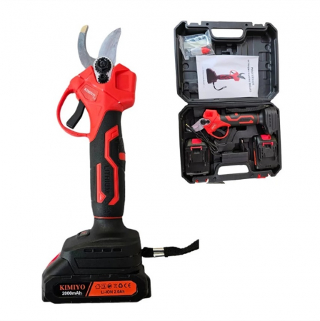 Foarfeca electrica pentru crengi KIMIYO 21V/2Ah, 2 acumulatori, incarcator, geanta transport [0]