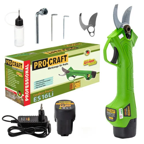 Agro & Zootehnie - Foarfeca pentru crengi cu acumulator ProCraft, 16V, 1000RPM, Lama 35mm, Taiere 25mm