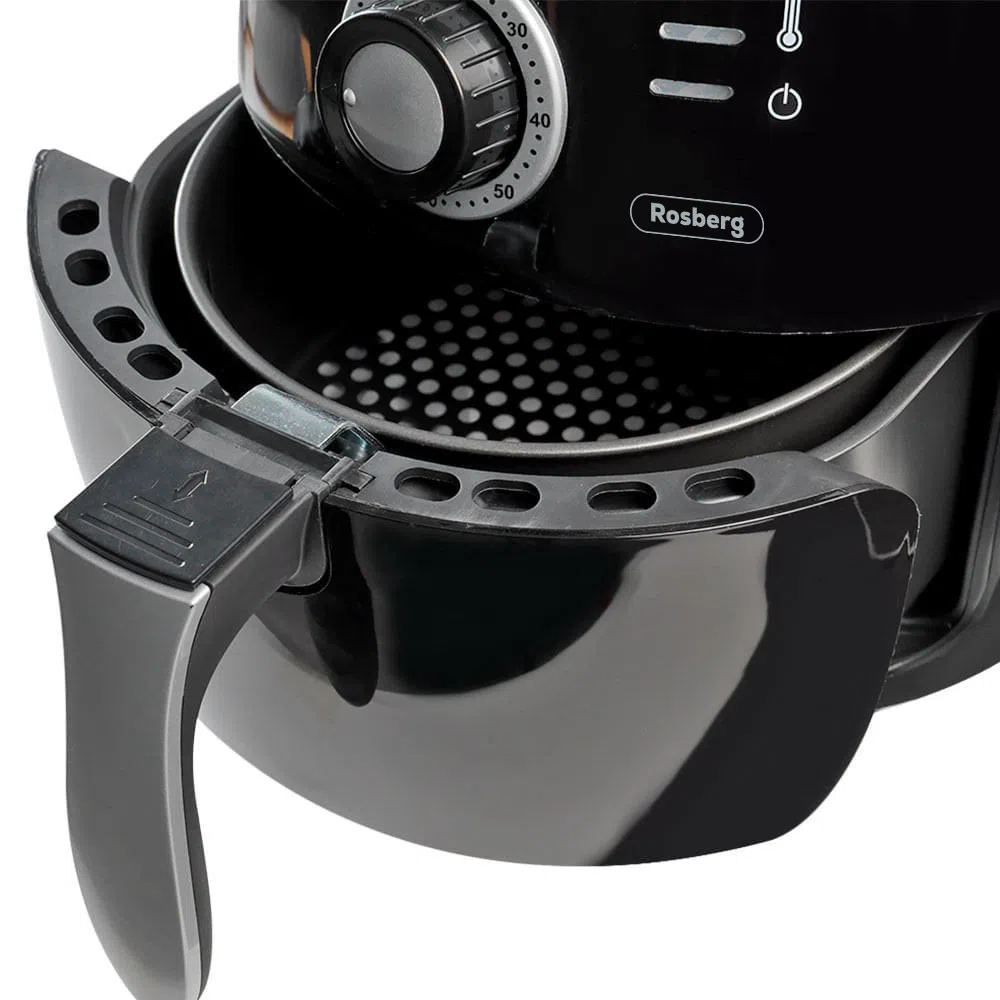 Friteuza cu aer cald Rosberg RP51980C, 1600W, 3L, Reglare temperatura 80-200°C, Temporizator, Neagra [3]
