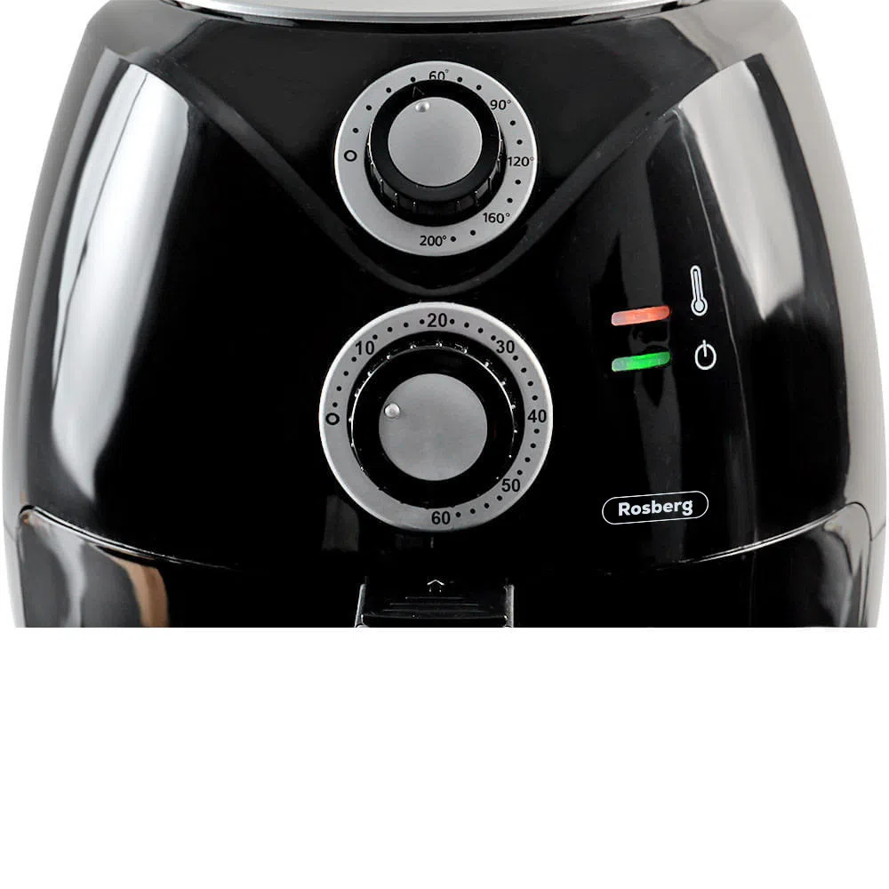 Friteuza cu aer cald Rosberg RP51980C, 1600W, 3L, Reglare temperatura 80-200°C, Temporizator, Neagra [2]