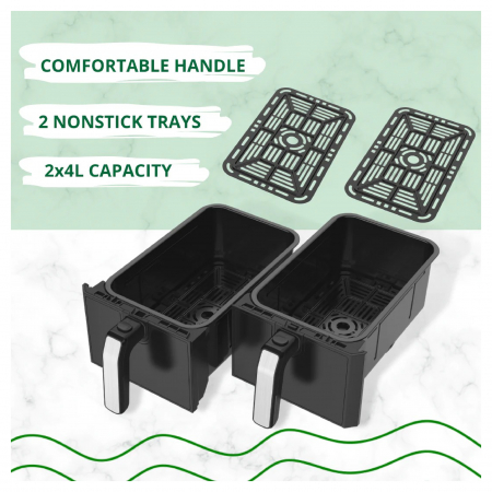 Friteuza dubla Just Pefecto JL-09, 1700W, Capacitate cosuri 2x4L, Timer 90min., Temperatura reglabila [4]