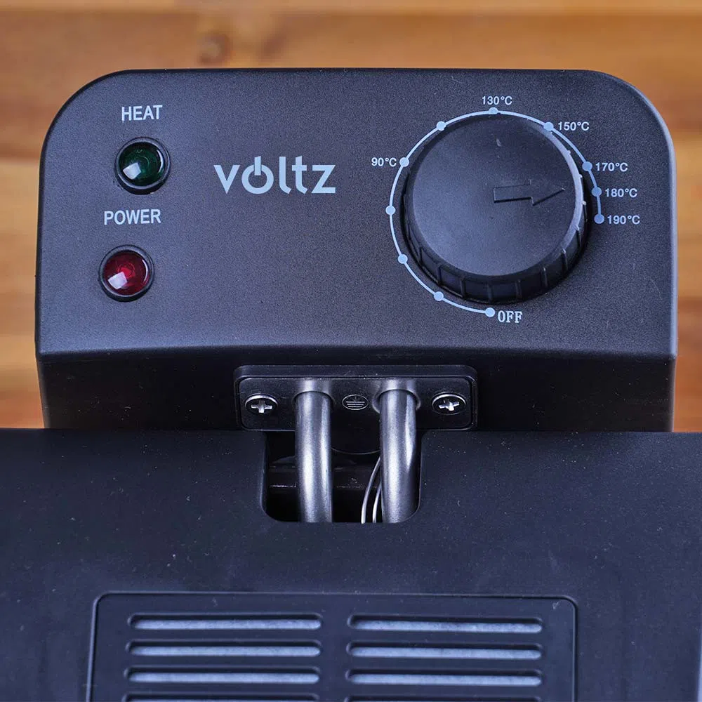 Friteuza Voltz V51980E, 2200W, Capacitate 3L, Termostat reglabil, 190°C, Inox, Argintiu/Negru [6]