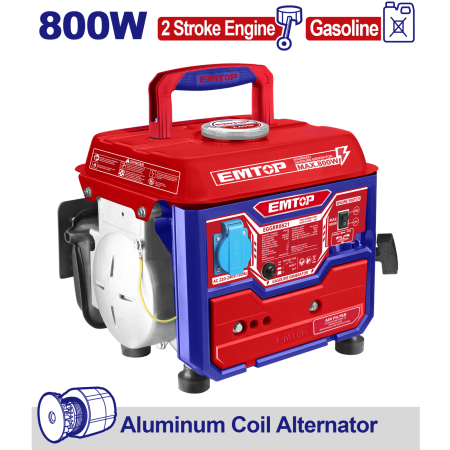 Generatoare - Generator pe benzina 800W, rezervor 4L - EGGRR0821, EMTOP