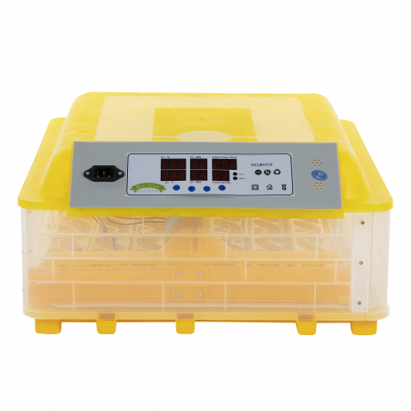 Incubator automat  Micul Fermier GF-1257, 180W, 48oua gaina/132oua prepelita  Incubatorul automat  Micul Fermier GF-1257, 180W, este construit pe principiul incubatorului de suprafata, ouale fiind asezate intr-un singur strat. Carcasa, din masa plastica termoizolanta, asigura pastrarea temperaturii interioare. Incalzirea este asigurata de o rezistenta electrica termostatata.  Capacitatea lui este de 48 oua gaina si 132 oua prepelita.  CARACTERISTICI GENERALE/ SPECIFICATII TEHNICE  Tip produs: Incubator oua Brand: Micul Fermier Afisaj digital: DA Capacitate: 48oua gaina/132oua prepelita Control temperatura: Automat Control umiditate: Automat Dispozitiv intoarcere: Automat Material de costructie: Plastic Carcasa:  Masa plastica termoizolanta UM/PCS: 1 Temperatura mediului ambiat: +20gradeC Umiditatea mediului ambiat: 0.85 Putere (W): 180W Tensiune alimentare: 220V   ACCESORII INCLUSE   1 x  Incubator automat  Micul Fermier GF-1257, 180W, 48oua gaina/132oua prepelita [1]