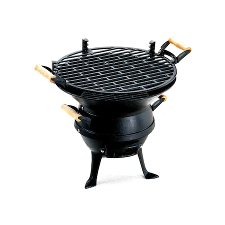 Gratar din fonta Rosberg R51720A, Grila turnata, Manere lemn, 35.5x38cm, Negru [2]
