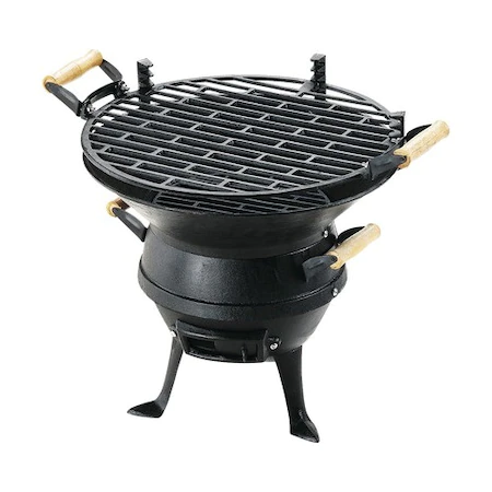 Gratar din fonta Rosberg R51720A, Grila turnata, Manere lemn, 35.5x38cm, Negru [1]