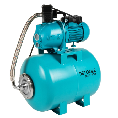Pompe - Hidrofor Detoolz 1.1 kW, debit maxim 2480lh, inaltime maxima de pompare 45m, corp pompa fonta, butelie 50L, ejector