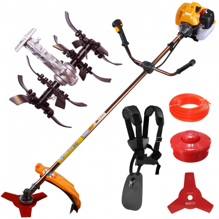 Pachet Motocoasa HOLZ Designed in Germany, Cultivator, Profesionala, 6.5CP, 10000RPM, 58CC [0]