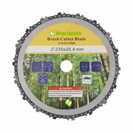 Pachet Motocoasa HOLZ Designed in Germany, Accesoriu tip fierastrau, Disc cu lant, Profesionala, 6.5CP, 10000RPM, 58CC [6]