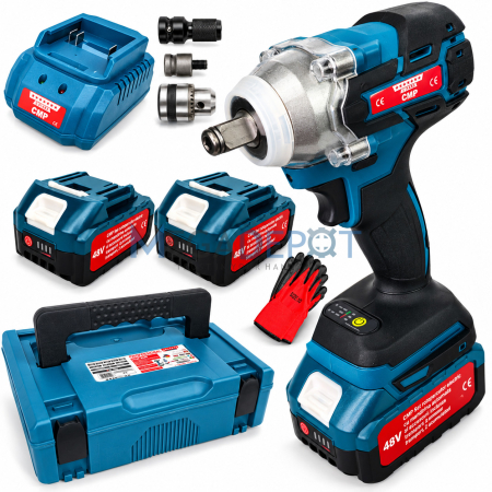 Uz casnic - Masina de impact / Bormasina pe acumulator Altai Campion PRO, 48V / 6Ah, Brushless, 400 Nm, 2 Acumulatori, 3 Adaptoare incluse, Geanta de transport