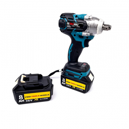 Masina de insurubat cu impact pe acumulatori ProTools World, bormasina, 36V, 8AH, 2 acumulatori [6]