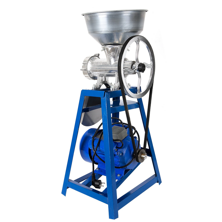 Masina de tocat carne cu palnie si motor electric Nr.32 Altai, 2.5KW, 1400RPM, Aluminiu, Argintie/ Albastra [0]