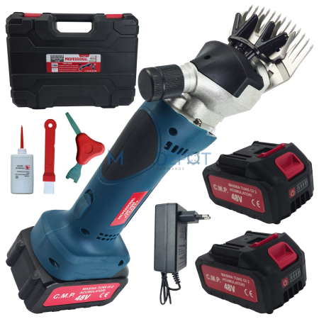 Agro & Zootehnie - Masina de tuns oi pe acumulator, 48V/6000mAh, 1000W, 2 acumulatori, Accesorii incluse, Geanta de transport