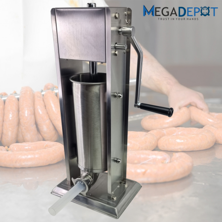 Aparat de umplut carnati profesional Elefant ML-S5, 5Kg, Mecanic, Inox-integral, 6 palnii incluse [4]