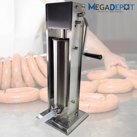 Aparat de umplut carnati profesional Elefant ML-S7, 7Kg, Mecanic, Inox-integral, 6 palnii incluse [3]