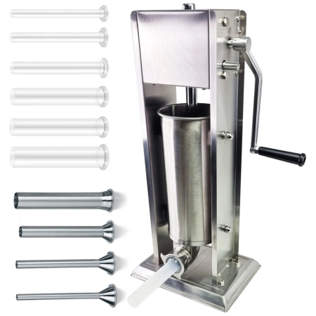 Bucatarie - Aparat de umplut carnati profesional Elefant ML-S5, 5Kg, Mecanic, Inox-integral, 6 palnii incluse