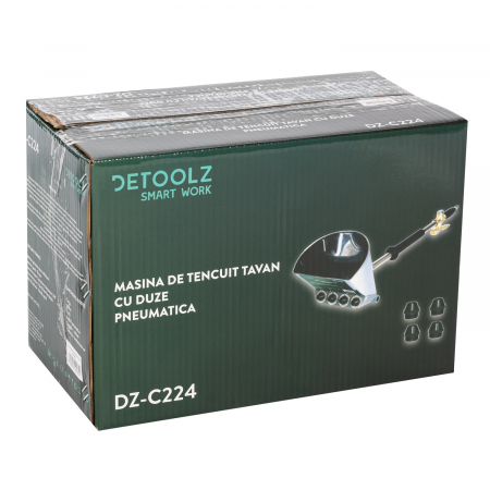 Masina pneumatica de tencuit tavan, cu duze, Detoolz DZ-C224, Presiune 6-8 bar, 30-60 mp/h, Otel inoxidabil [6]