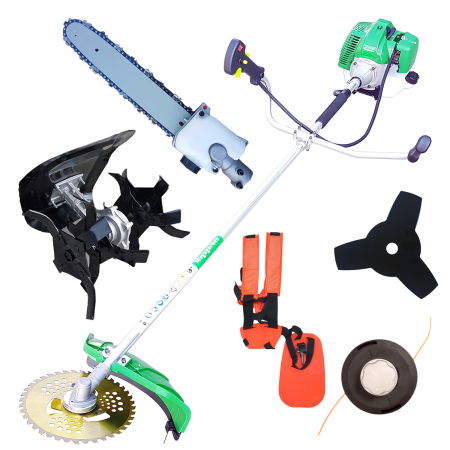 Motocoasa MegaGarden PROFI, 6CP + Accesoriul Tip Cultivator + Accesoriul Tip Fierastrau, Pornire Easy Start [0]