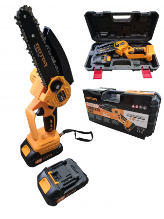 Mini Fierastrau cu lant Rotor RCC550, 550W, 3000RPM, 21V/1.5Ah, 2 acumulatori inclusi [0]