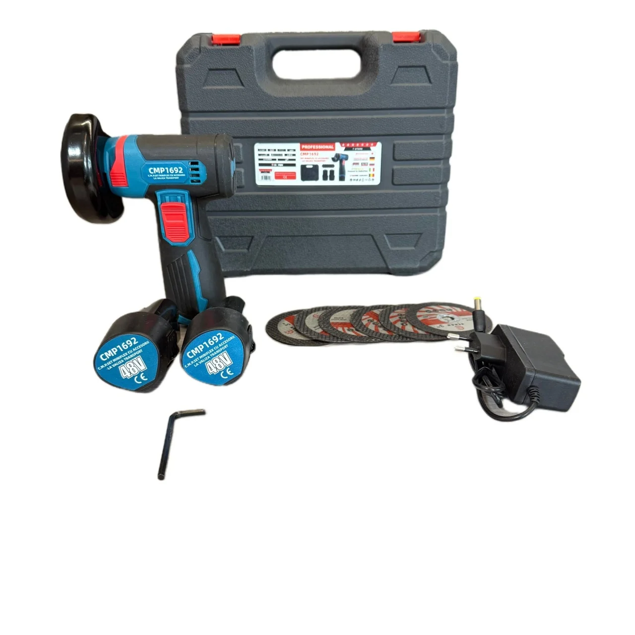 Mini polizor unghiular (miniflex) 48V, 6 discuri, 2 acumulatori, geanta de transport [1]