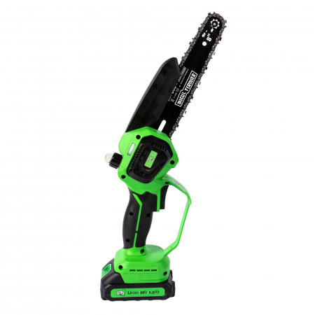 Minifierastrau Micul Fermier, 20V/1.5Ah, 1 lama 6” + lant, 1 lama 8” + lant, acumulator si incarcator incluse [6]
