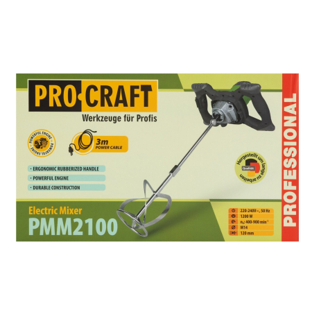 Mixer electric pentru materiale constructii, PROCRAFT PMM2100, 2000 W, 700 RPM [6]