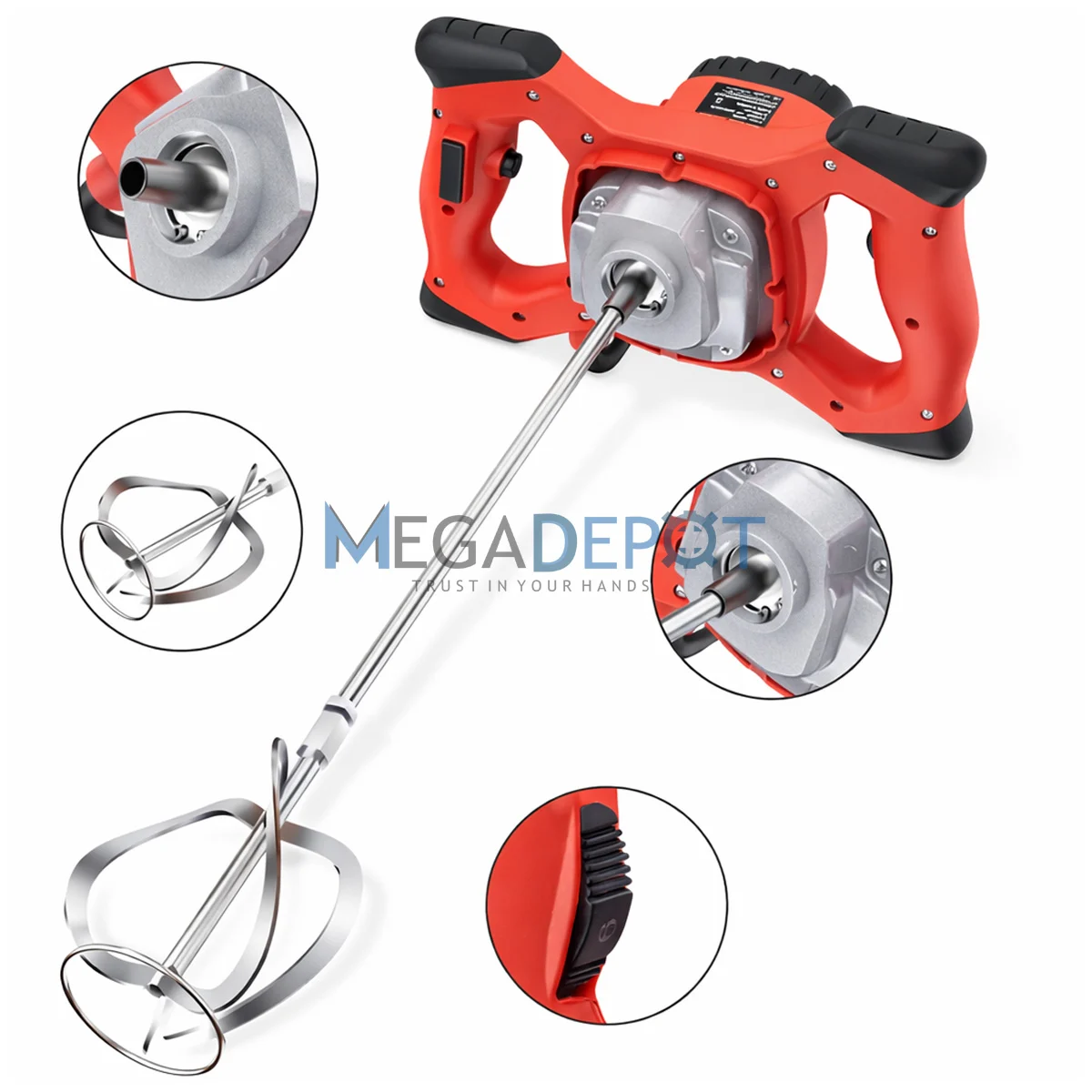 Amestecatoare electrice - Mixer electric pentru mortar Campion, 3000W, 800RPM, tija + paleta incluse