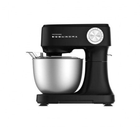 Mixere bucatarie/ Blendere - Mixer planetar cu bol otel inoxidabil cu capac Oliver Voltz, 800W, 12 viteze+PULSE, 3 accesorii incluse, Negru